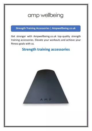 Strength Training Accessories  Ampwellbeing.co.uk