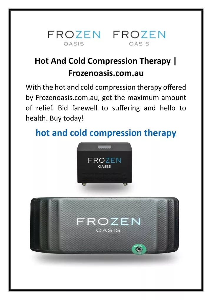 hot and cold compression therapy frozenoasis