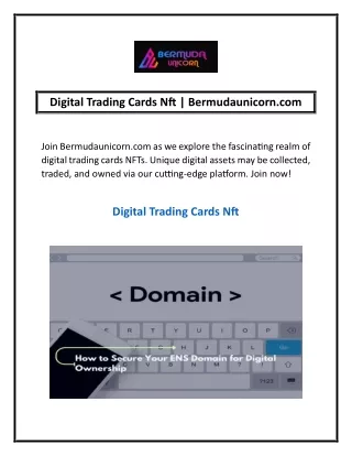 Digital Trading Cards Nft | Bermudaunicorn.com
