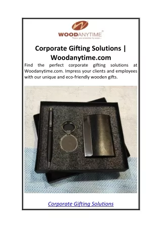 Corporate Gifting Solutions Woodanytime.com