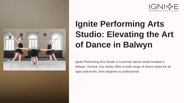 ignite performing arts studio elevating