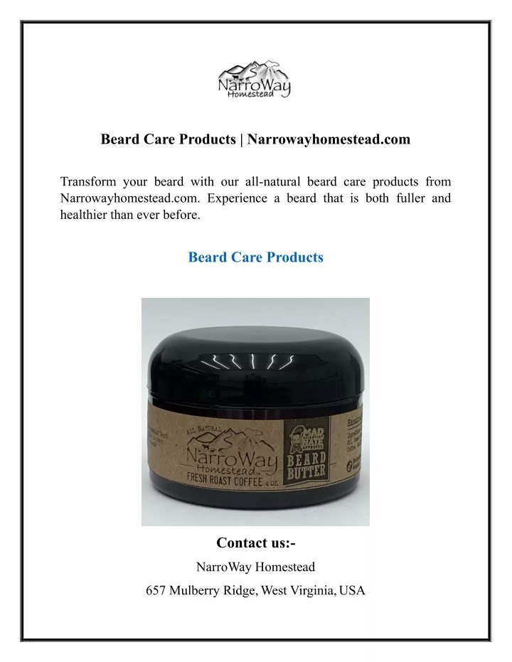 beard care products narrowayhomestead com