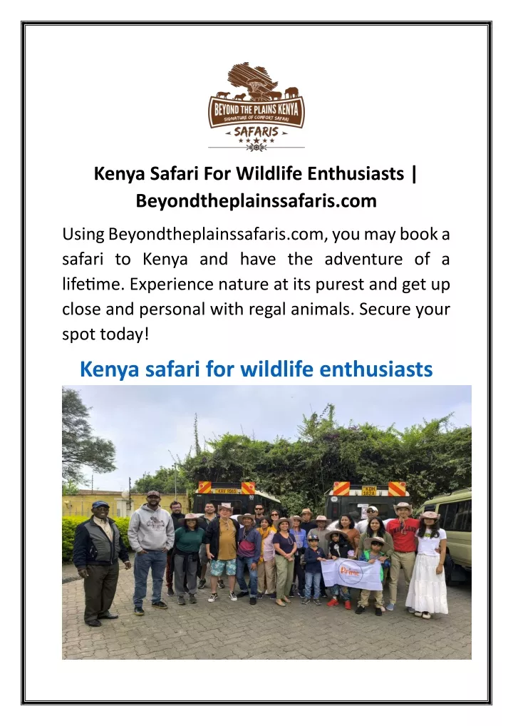 kenya safari for wildlife enthusiasts