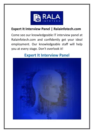 Expert It Interview Panel  Ralainfotech.com