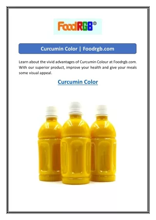 Curcumin Color  Foodrgb