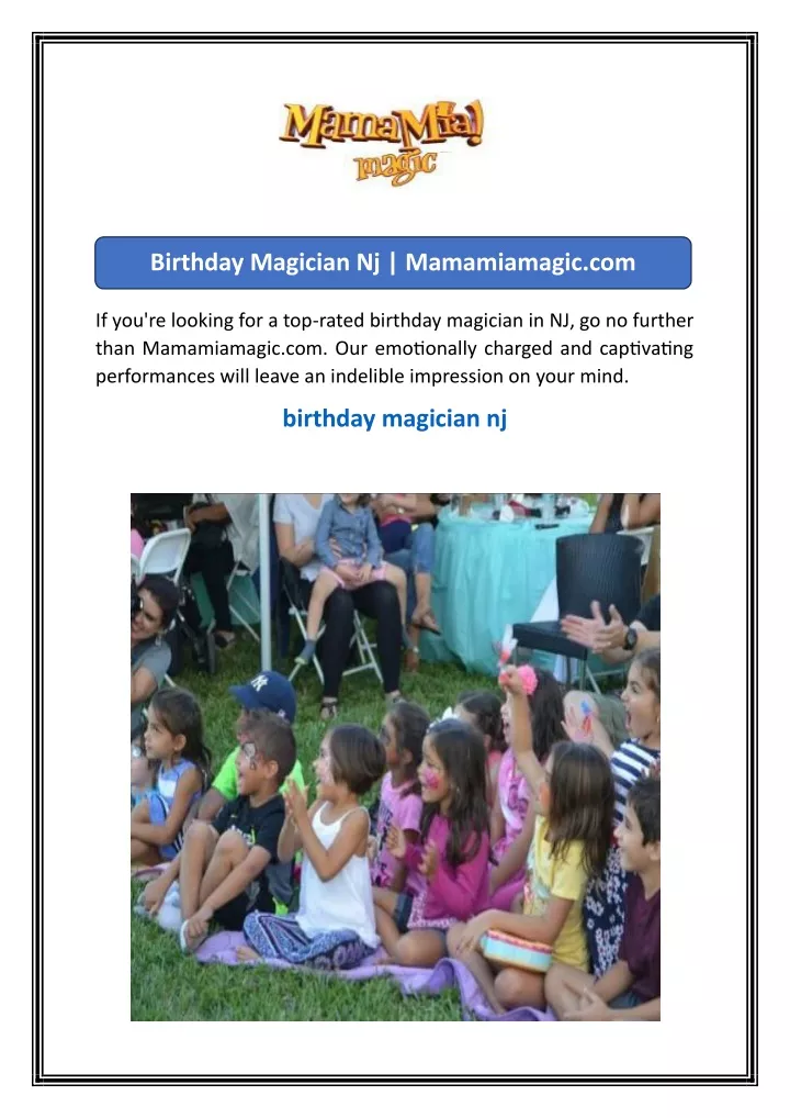 birthday magician nj mamamiamagic com