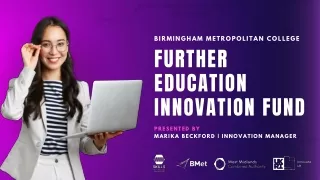 BMet College FE Innovation Fund Plan