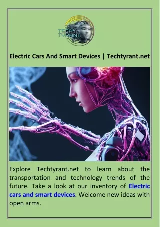Electric Cars And Smart Devices  Techtyrant.net