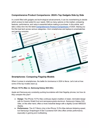 Comprehensive Product Comparisons_ 2024's Top Gadgets Side by Side