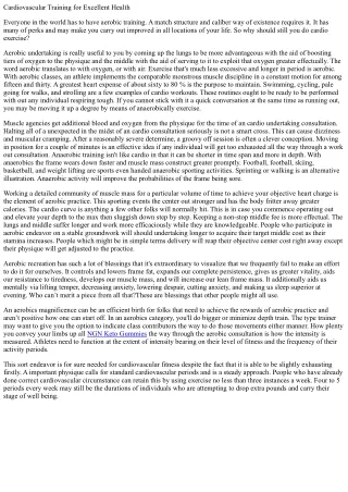 Cardiovascular tuition for suitable fitness 2