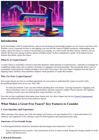 What Makes a Great Free Faucet? Key Features to Consider