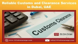 Reliable Customs and Clearance Services in Dubai, UAE