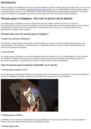 Marque-pages écologiques : lire tout en préservant la planète