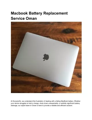 Macbook Battery Replacement Service Oman