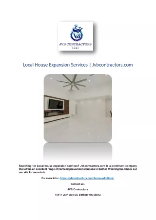 Local House Expansion Services | Jvbcontractors.com