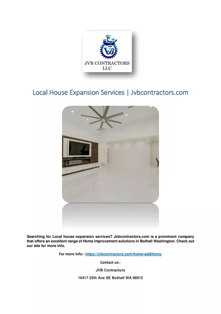 local house expansion services jvbcontractors