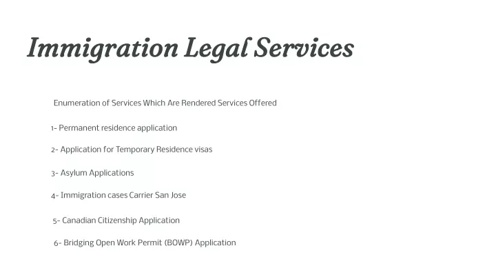 immigration legal services