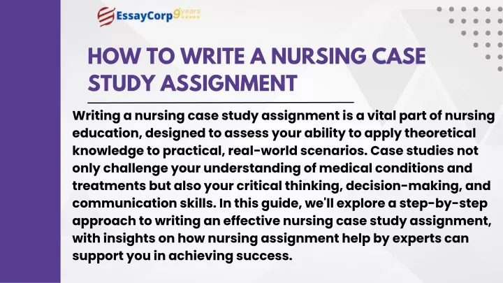 how to write a nursing case study assignment