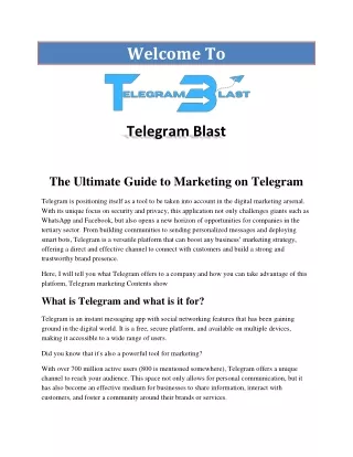 The Ultimate Guide to Marketing on Telegram
