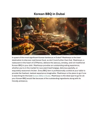 Korean BBQ in dubai
