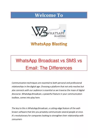 WhatsApp Broadcast vs SMS vs Email The Differences