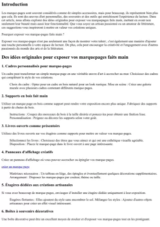 “Des idées originales pour exposer vos marquepages faits main”