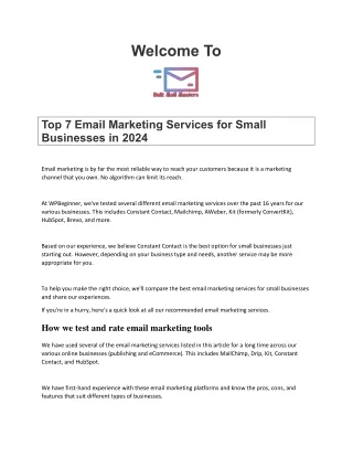 Top 7 Email Marketing Services for Small Businesses in 2024