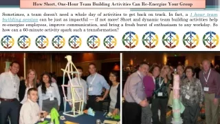 how short one hour team building activities