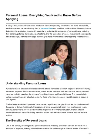 personal loans everything you need to know before