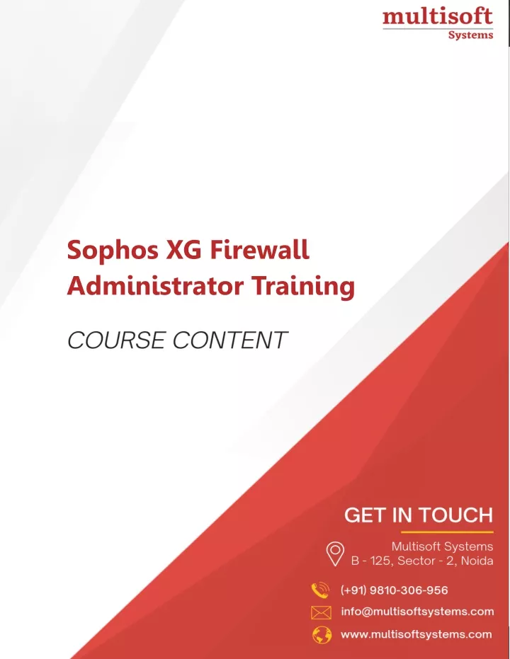 sophos xg firewall administrator training