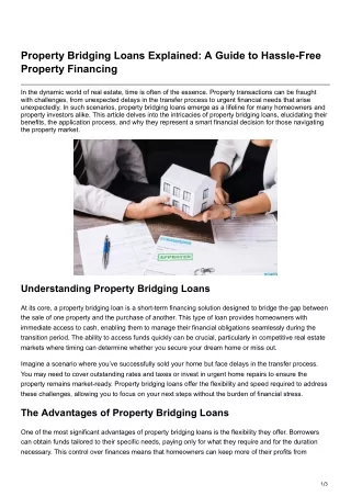 property bridging loans explained a guide