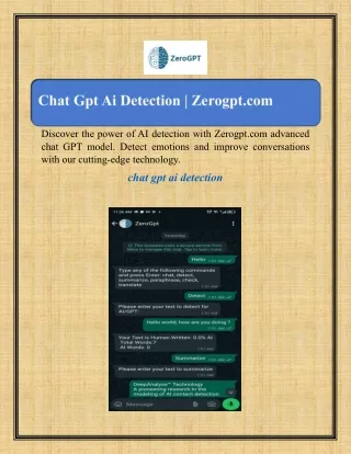 Chat Gpt Ai Detection | Zerogpt.com