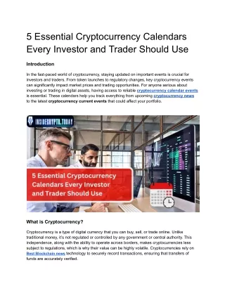 5 Essential Cryptocurrency Calendars Every Investor and Trader Should Use