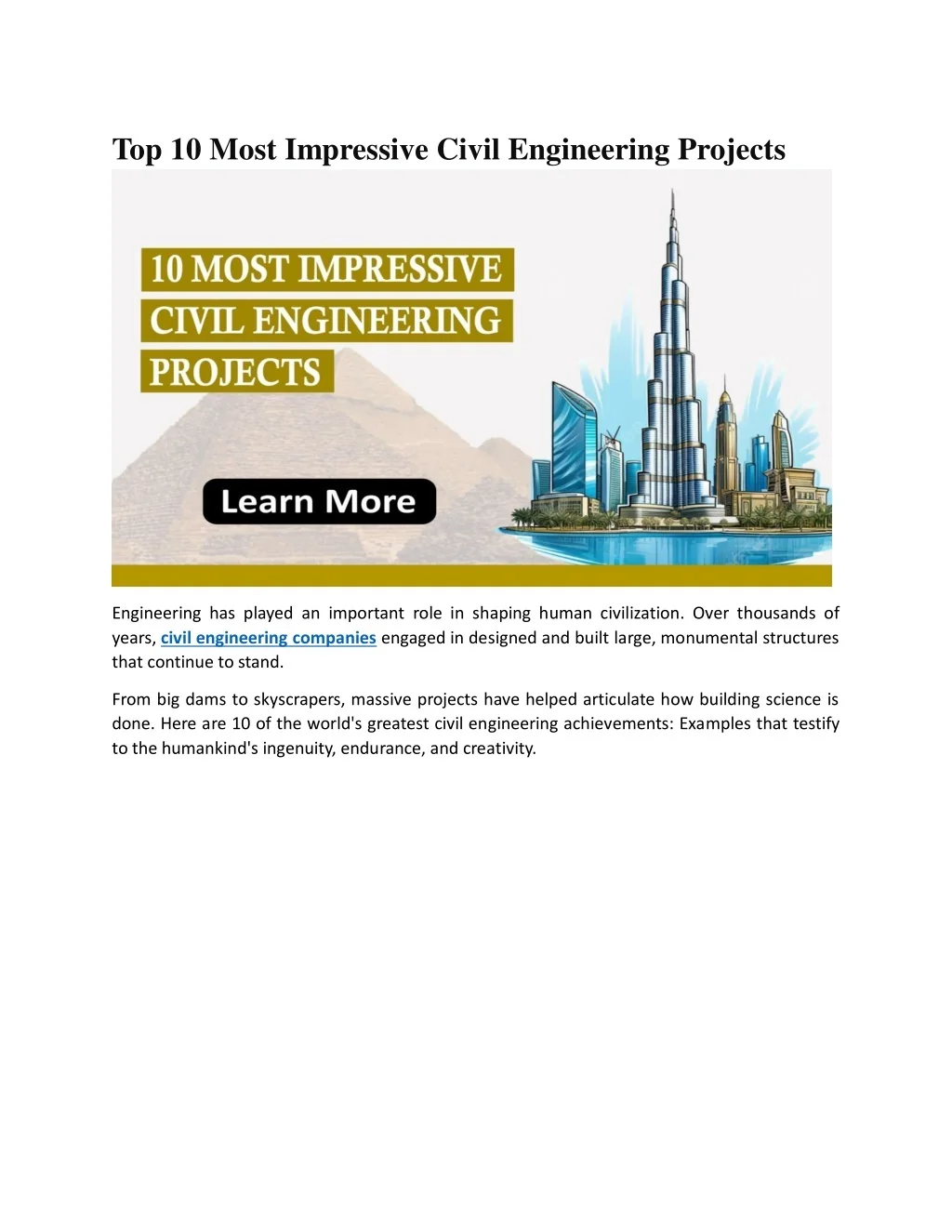 PPT - 10 Most Impressive Civil Engineering Projects PowerPoint ...