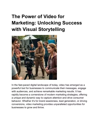 the power of video for marketing unlocking