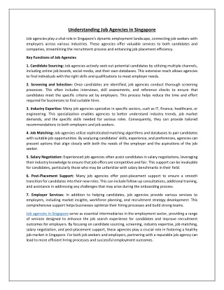 understanding job agencies in singapore