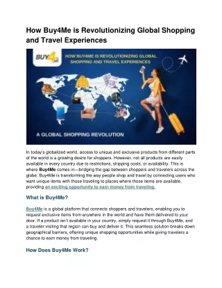 How Buy4Me is Revolutionizing Global Shopping and Travel Exp