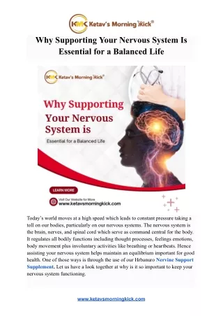 Why Supporting Your Nervous System Is Essential for a Balanced Life