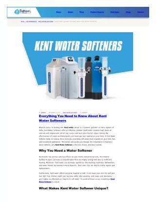 Kent Water Softener