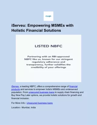 iserveu empowering msmes with holistic financial