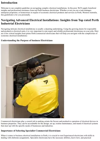 Navigating Sophisticated Electrical Installations: Insights from Prime Perth Ind
