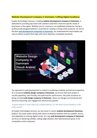 website development company in dammam crafting