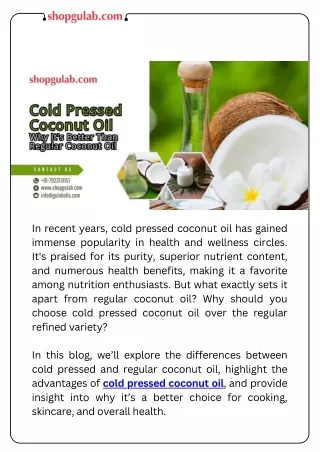 Cold Pressed Coconut Oil Why It's Better Than Regular Coconut Oil