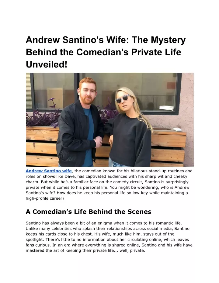 andrew santino s wife the mystery behind