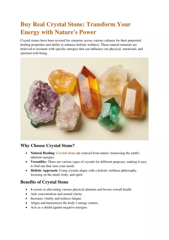 buy real crystal stone transform your energy with