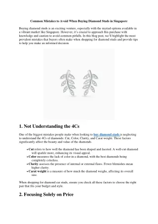 common mistakes to avoid when buying diamond