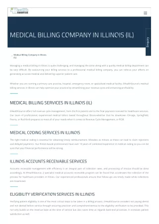 Comprehensive Medical Billing Services in Illinois by EHealth Source