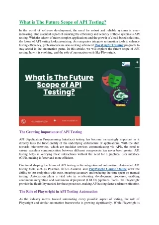 what is the future scope of api testing
