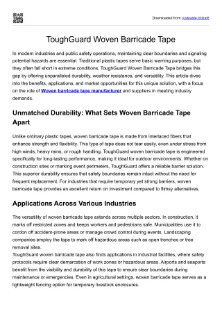 ToughGuard Woven Barricade Tape