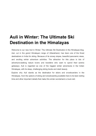 Auli in Winter_ The Ultimate Ski Destination in the Himalayas